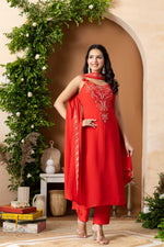 Pure crepe embroidered full set