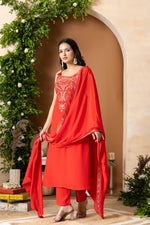 Pure crepe embroidered full set