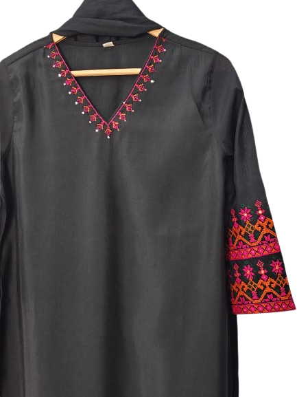 Navratri special pretty black embroidered suit set
