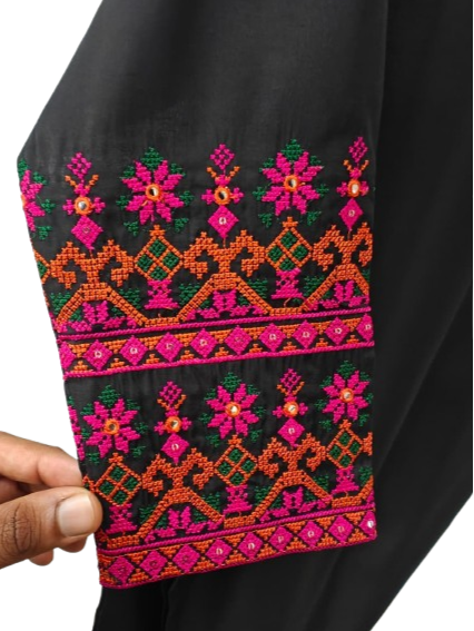 Navratri special pretty black embroidered suit set