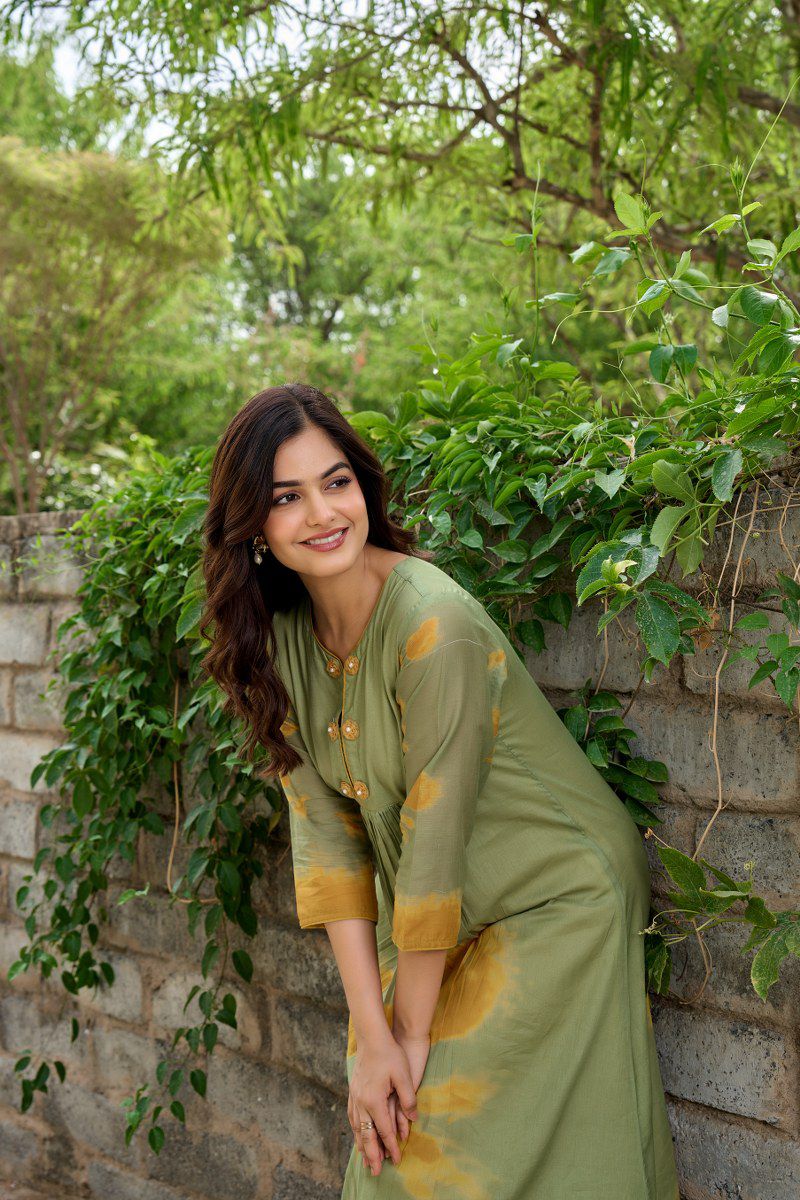 Pure Mul cotton brush painted kurta pant