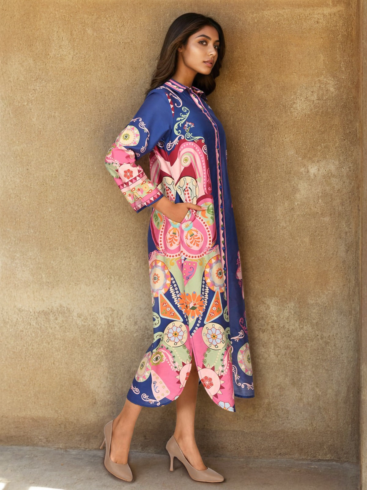 Smart n pretty viscose Chanderi one piece