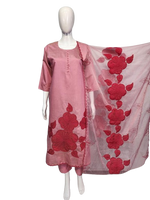 Roman silk appliqué work with lining