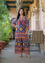 Pure crepe Ikkat lining co ord set