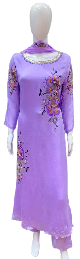 Pure chinon hand brush painted suit set