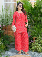 Restocked! Smart pure crepe red bandhani co ord