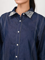 Smart comfy denim cotton with pearl detailing co ord set