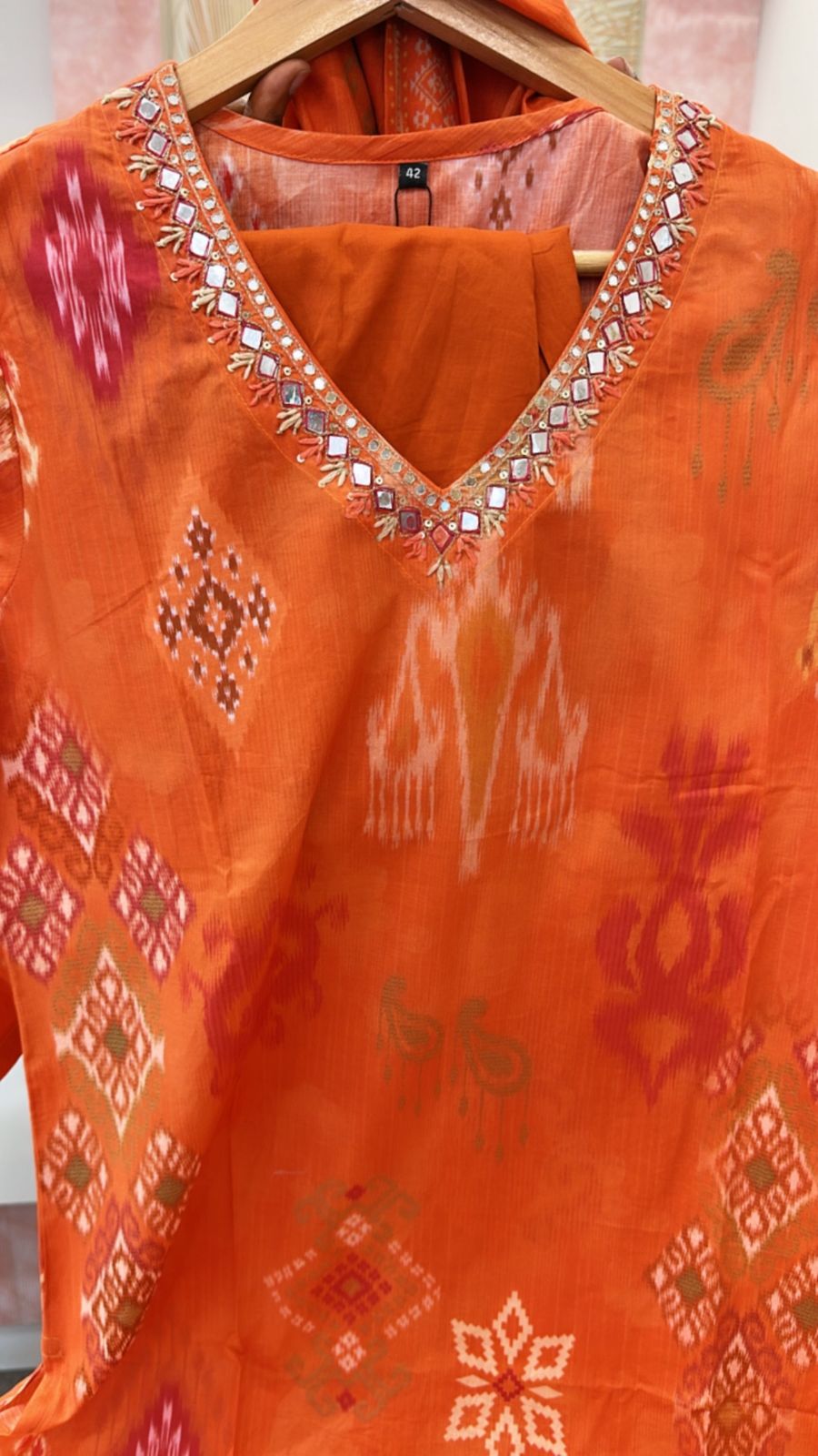 Pure cotton Ikkat suit set