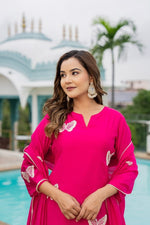 Wow Mul Chanderi embroidered farshi salwar suit set