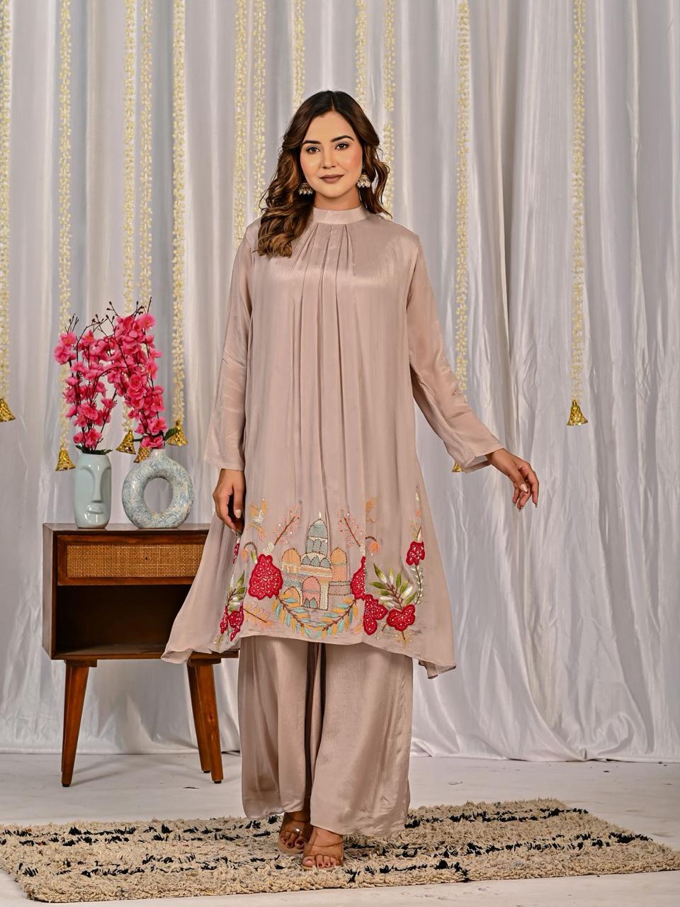 Pure chinon handwork co ord set