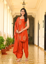 Viscose Chanderi silk farshi salwar noodle strap suit set