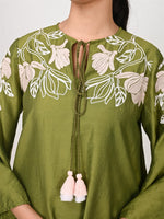 Viscose Chanderi silk embroidered suit set