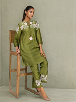 Viscose Chanderi silk embroidered suit set