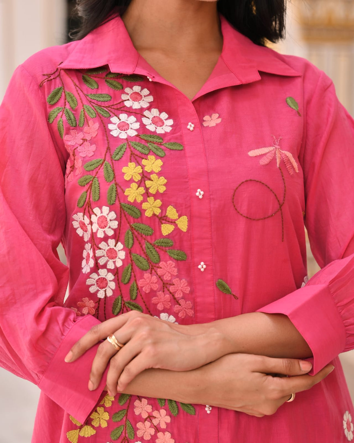 Pretty Mul Cotton embroidered kurta pant