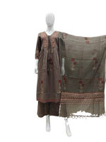 Pure cotton front n back block printed paired with Kota doria dupatta