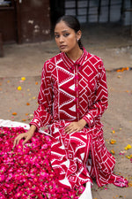 Heavy rayon kurta pant in red