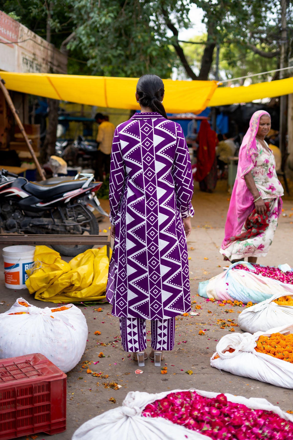 Heavy rayon kurta pant in purple