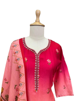 Premium silk digital printed and beautifully embellished suit set