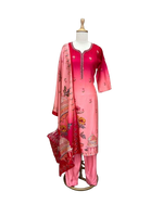 Premium silk digital printed and beautifully embellished suit set