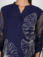 Festive embroidered Chanderi viscose silk designer sleeves co ord