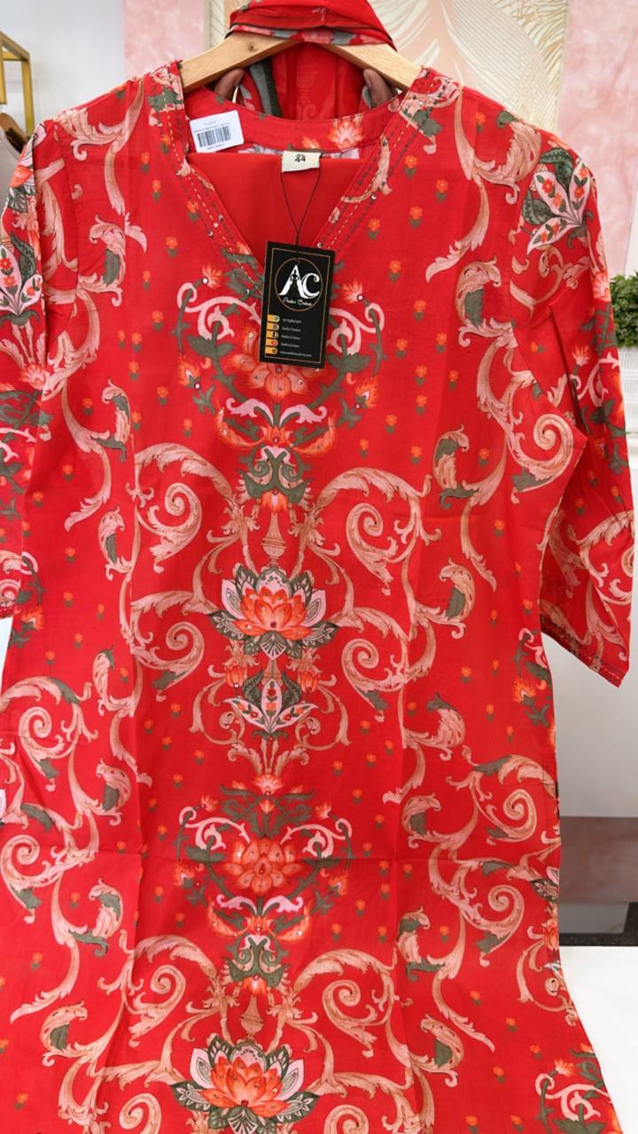 Pure cotton Kalamkari suit set