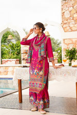 Pretty palazzo crepe silk suit set