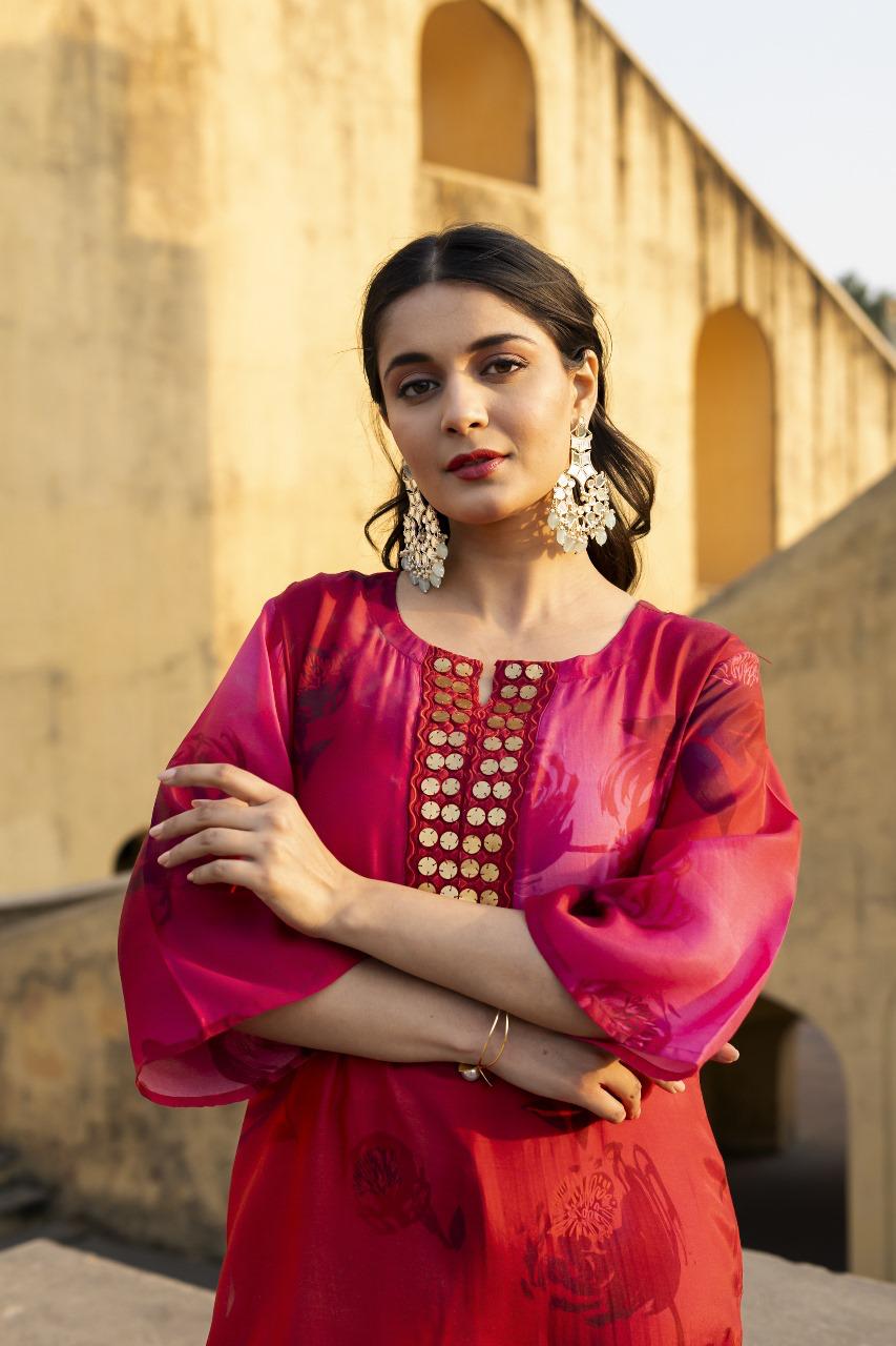 Soft Mul Silk ombré effect kurta pant