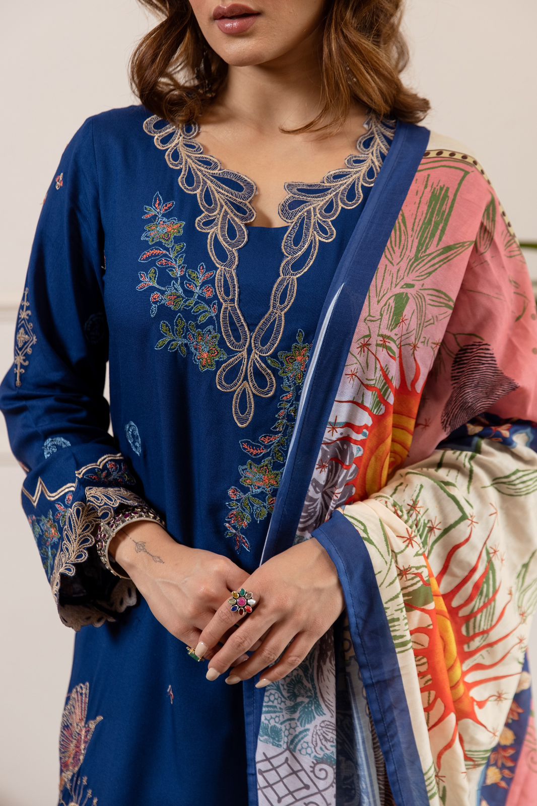 Restocked Appliqué work heavy rayon palazzo set(dispatch next week)