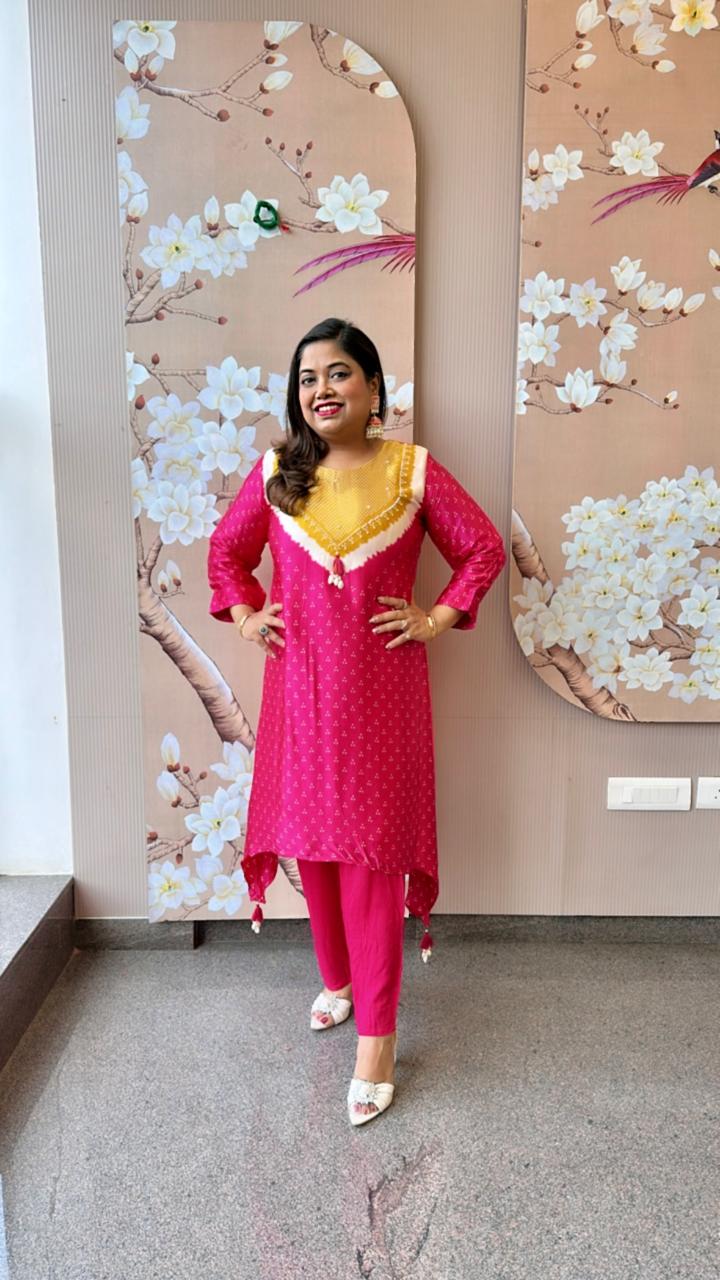 Premium gaji silk lining kurta pant