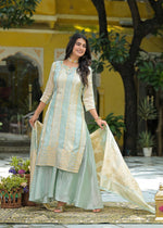 Royal Banarasi suit in blue