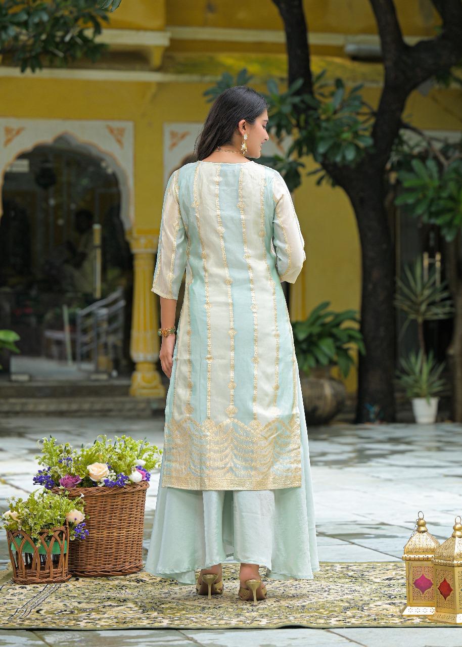 Royal Banarasi suit in blue