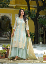 Royal Banarasi suit in blue