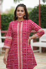 Pure cotton bandhani co ord set in pink