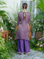 Pretty tissue purple kurta pant