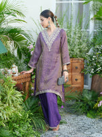Pretty tissue purple kurta pant