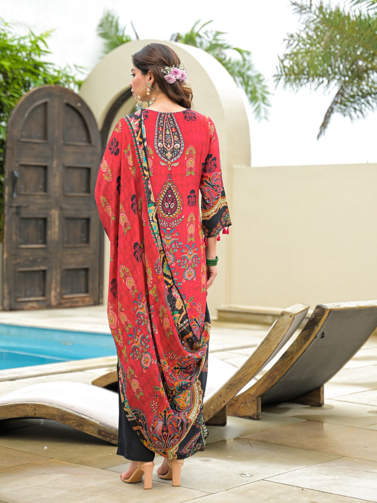 Pure crepe lining suit set