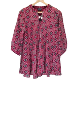 Pretty crepe Patola short top in red