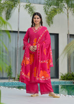 Appliqué work premium cotton suit set