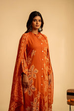 Heavy rayon suit set in orange