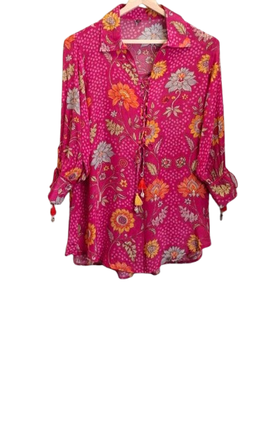 Pure crepe pink smart top