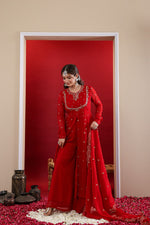 Pretty georgette heavy Zari embroidery full suit set