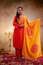 Pure crepe bandhani full suit set