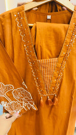 Pure cotton fully embroidered suit set