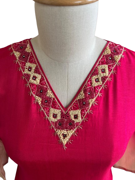 Pretty ombré silk suit paired with Patola dupatta