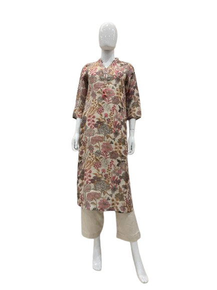 Pretty linen cotton linen kurta pant