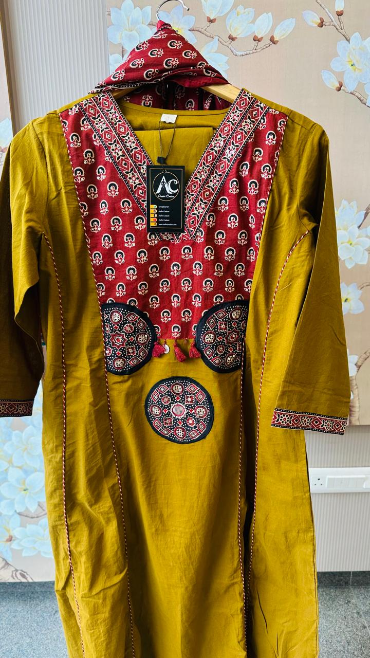 Pure cotton Ajrakh suit set