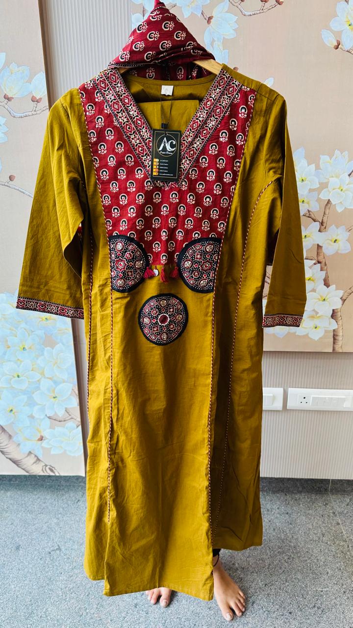 Pure cotton Ajrakh suit set