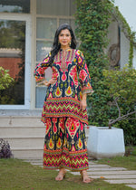 Pretty V neck fringes silk co ord set