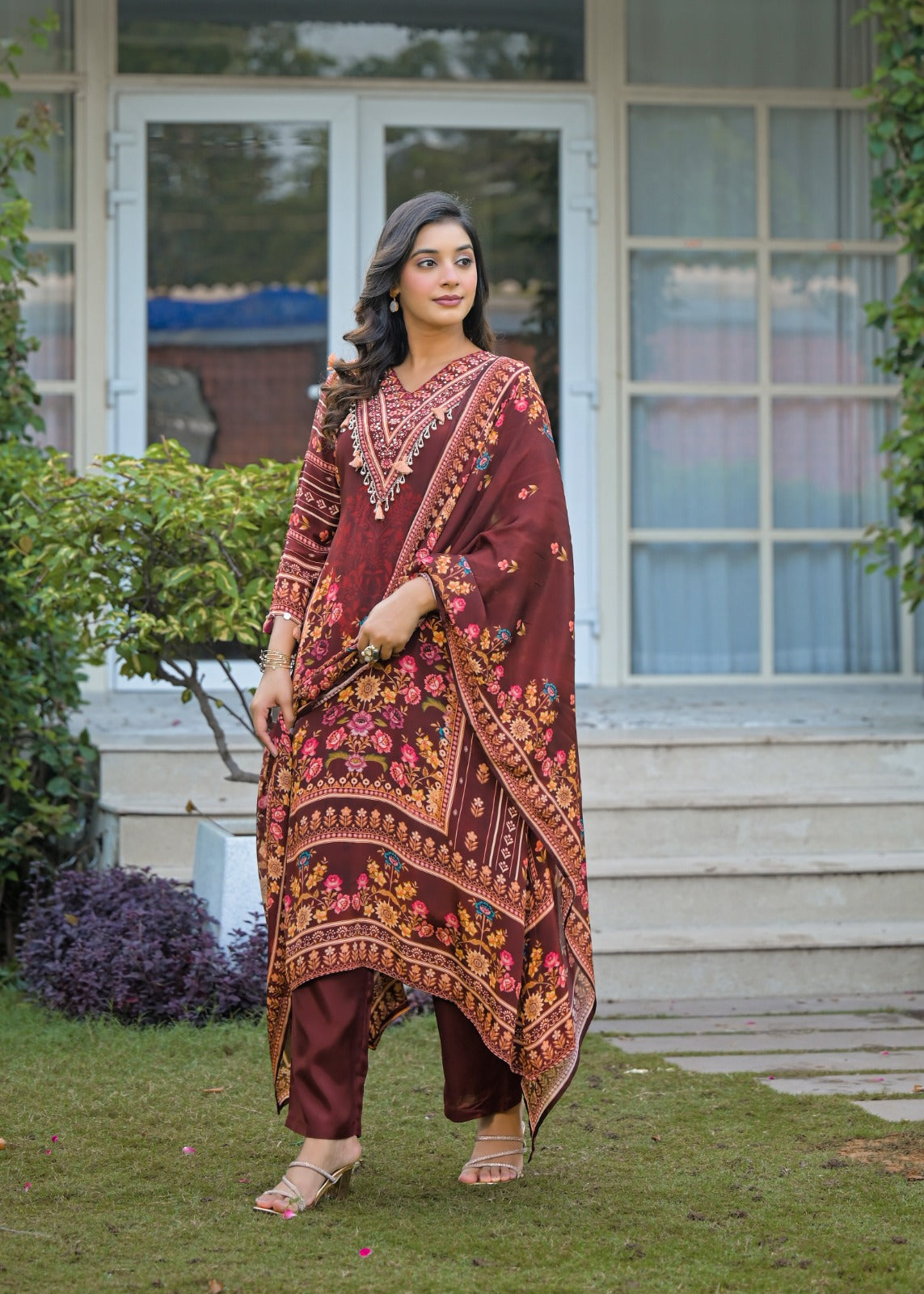 Wow pure crepe designer suit set