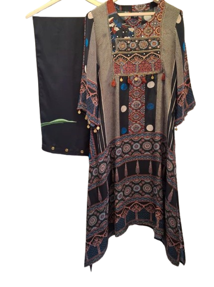Premium crepe Ajrakh co ord set